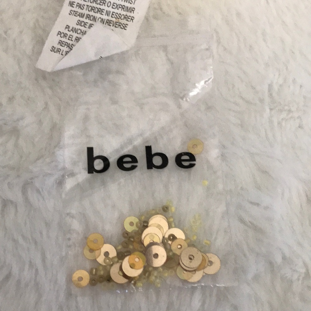 bebe Yellow Sequin Halter Top - Picture 3 of 3